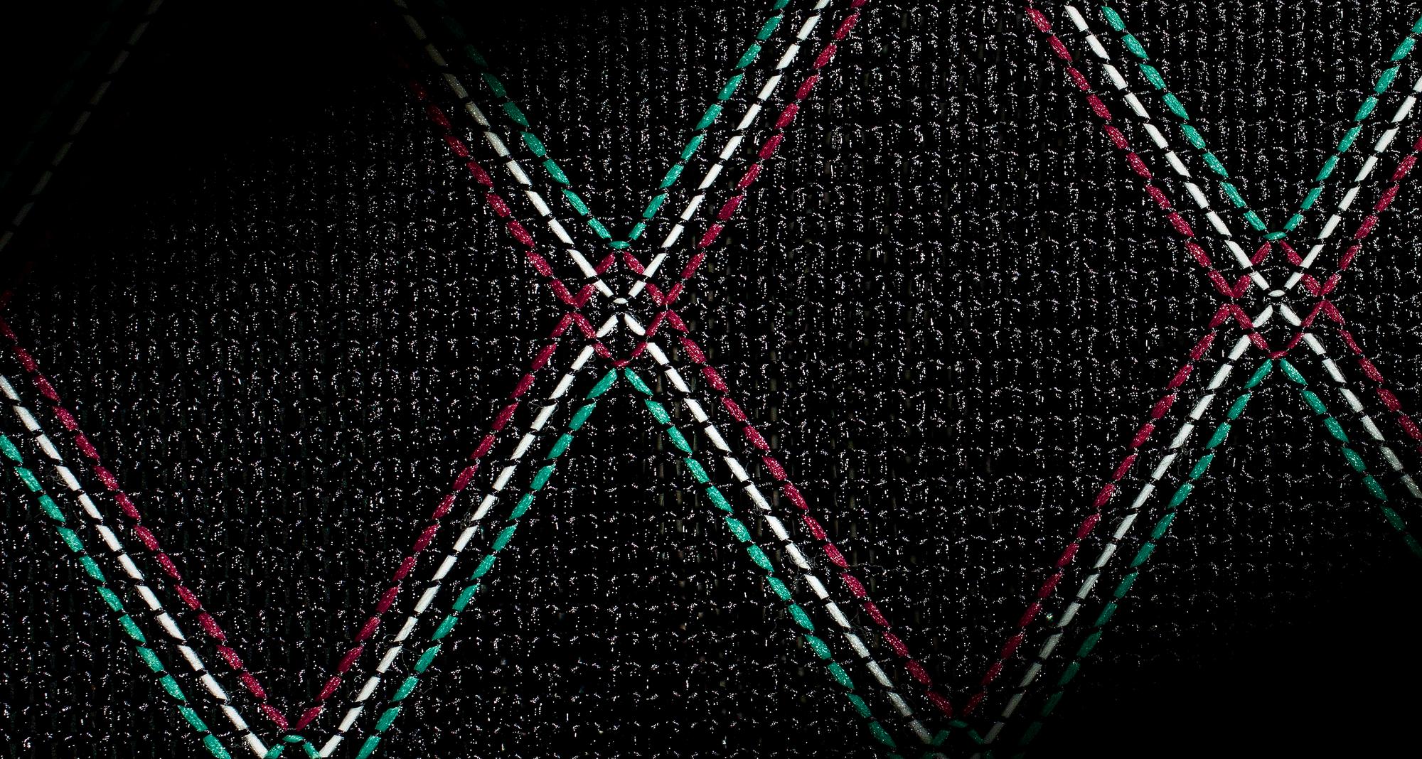Close-up of algorithmic embroidery stitch pattern